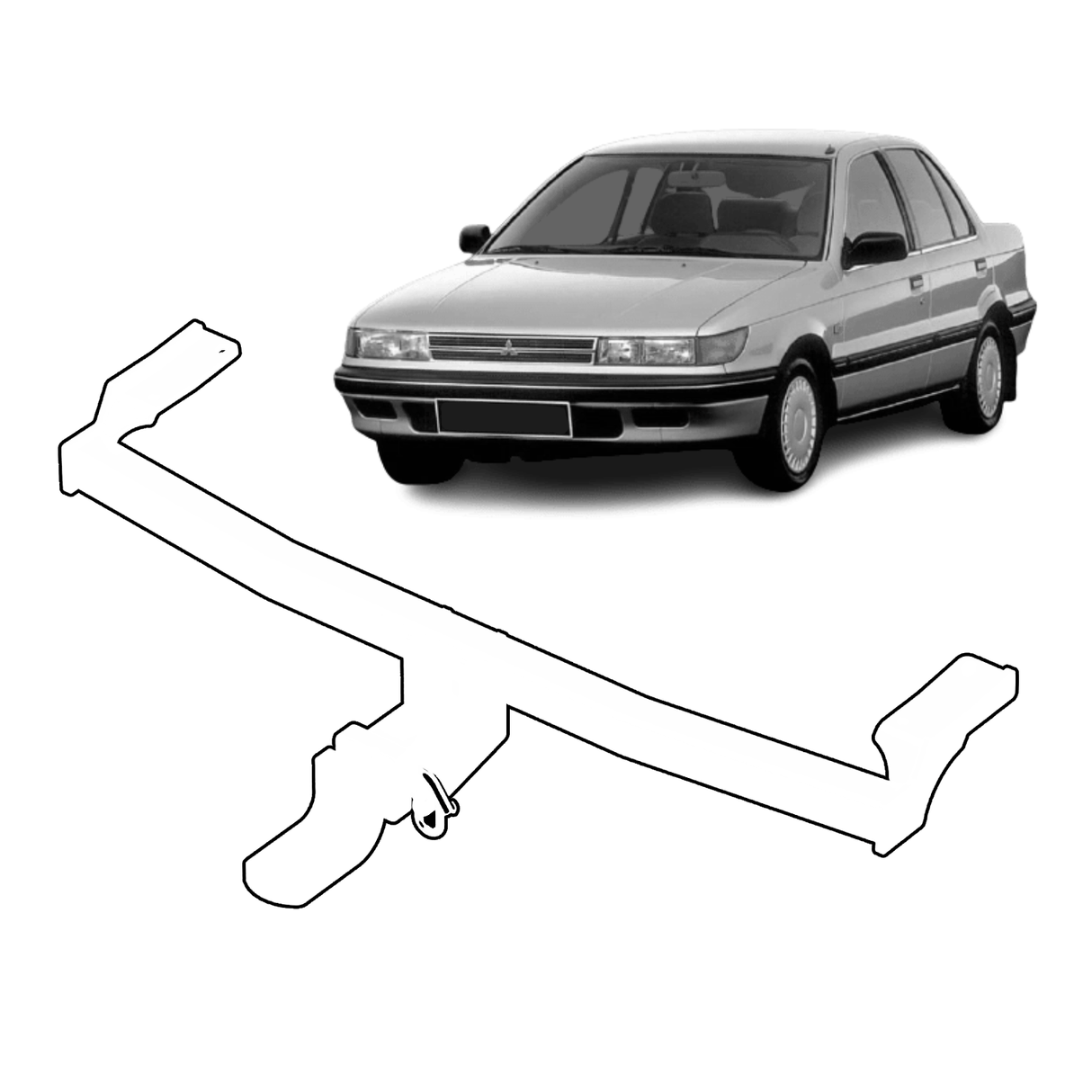 BTA | Light Duty Towbar | Mitsubishi Lancer Hatch & Sedan 1986–1992 | Capacity 750kg | CHR041