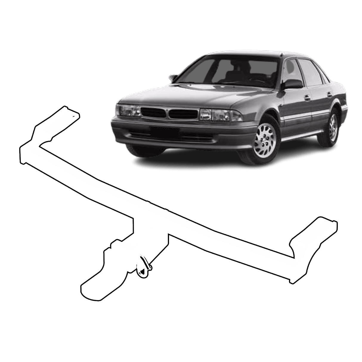 BTA | Light Duty Towbar | Mitsubishi Magna TR/TS Sedan 1991–1996 | Capacity 1200kg | CHR034