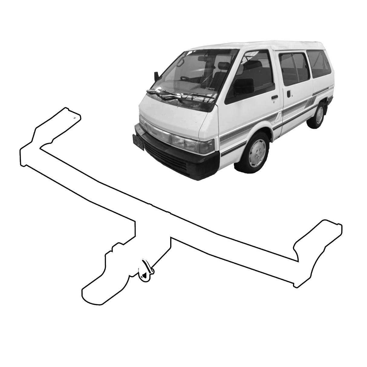 BTA | Light Duty Towbar | Nissan Nomad Wagon 1986–1992 | 1000kg Capacity | DAT074