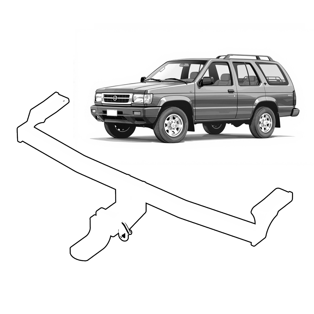 BTA | Light Duty Towbar | Nissan Terrano & Pathfinder D21 1986–1996 | 1000kg | DAT070