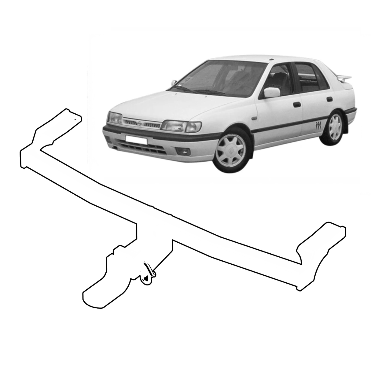 BTA | Light Duty Towbar | Nissan Pulsar N14 SSS & TI 1991–1995 | 800kg | DAT080