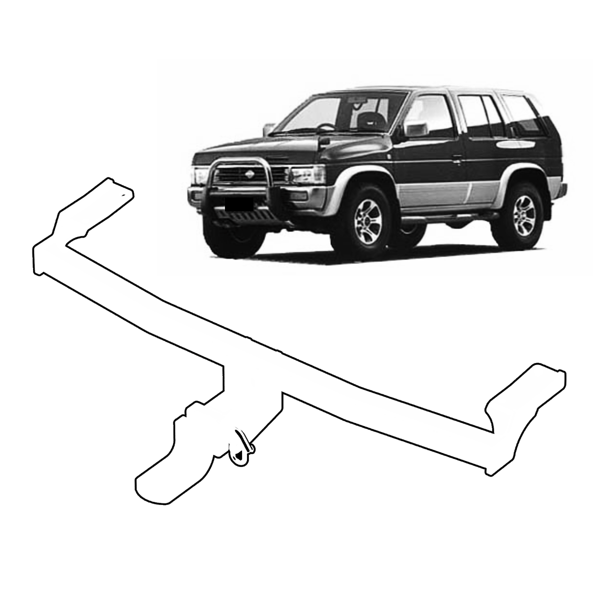 BTA | Heavy Duty Towbar | Nissan Terrano Wagon 1991–1996 | 1500kg Capacity | NIS04H