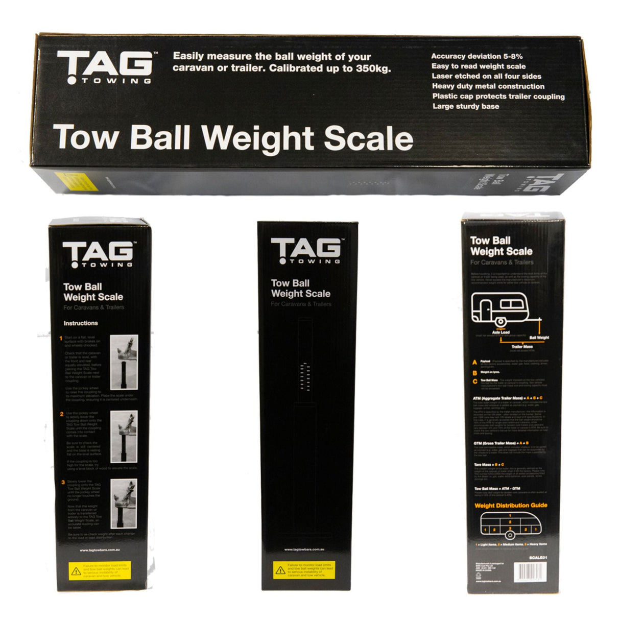 TAG | Tow Ball Weight Scale | Portable Caravan & Trailer Checker 350kg | SCALE01