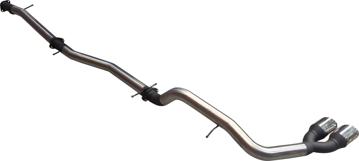 Manta - Ford Ranger Ute Next Gen T6.2 4cyl 2.0 Bi-Turbo (2022-2024) - DPF Back - 3" Single Stainless Exhaust with Twin Tip Side Exit - without Centre Muffler