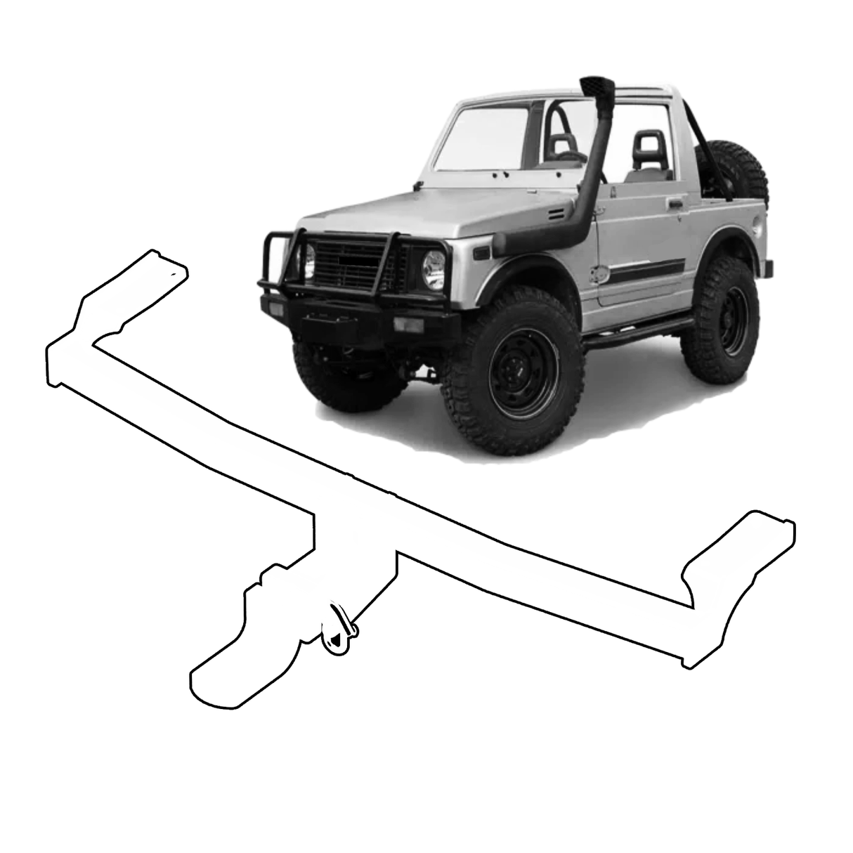 BTA | Light Duty Towbar | Suzuki Sierra 4WD Utility Tray 1982–1985 | Capacity 600kg | SUZ04