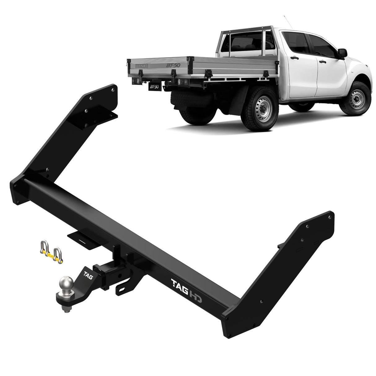 TAG | Heavy Duty Extended Towbar 3-Piece & Direct Fit CAN-Bus Wiring Kit | Mazda BT-50 UP UR Cab Chassis 2011–2020 | T7F706-K103