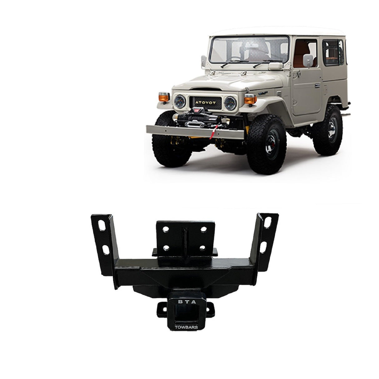 BTA Toyota Landcruiser FJ40/FJ45 Short Wheel Base (01/1966 – 01/1984) Heavy Duty Towbar 2000/120kg Capacity
