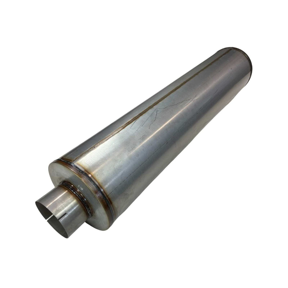 Redback - 5" Straight Through Muffler Centre/Centre 44"x10" Round 409 Stainless Steel