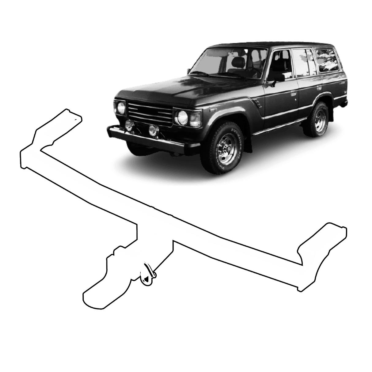 BTA | Heavy Duty Towbar | Toyota Landcruiser 60 Series FJ60 HJ60 1980–1985 | 2000kg | TOY04H