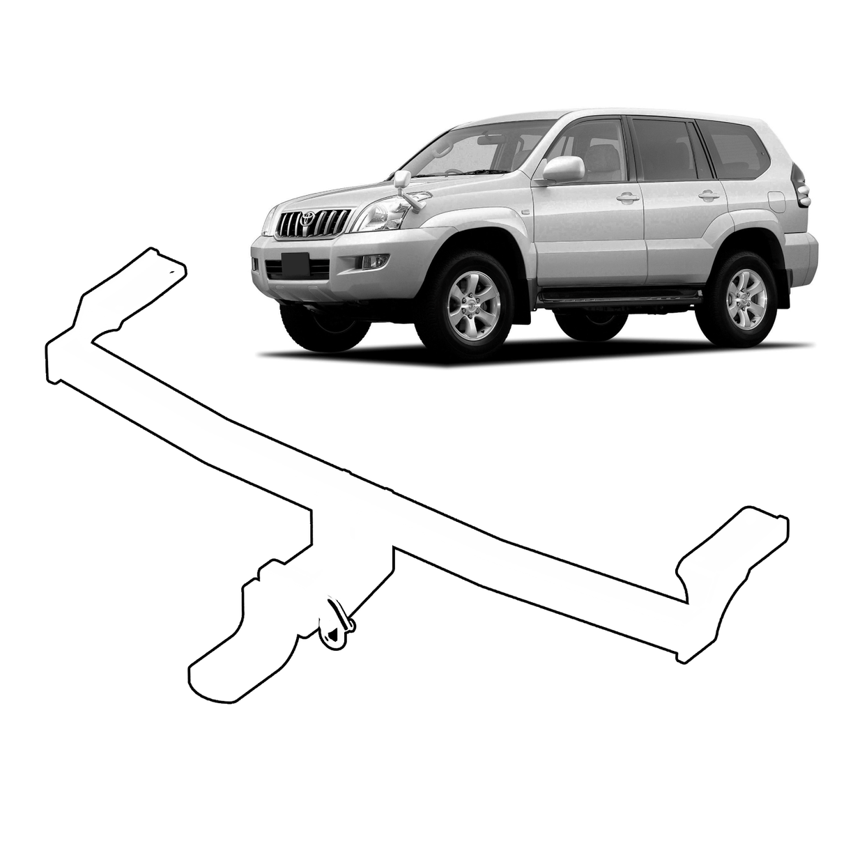 BTA | Heavy Duty Towbar | Toyota Prado Wagon 90 Series 1996–2003 | Capacity 2500kg | TOY08H