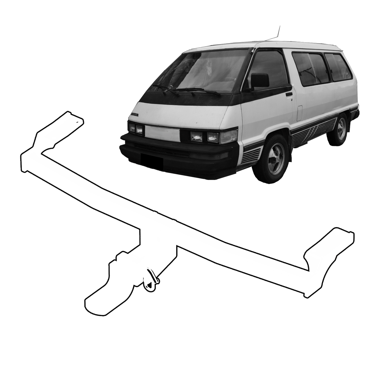 BTA | Light Duty Towbar | Toyota Tarago YR22 YR31 1985–1990 | Capacity 800kg | TOY095