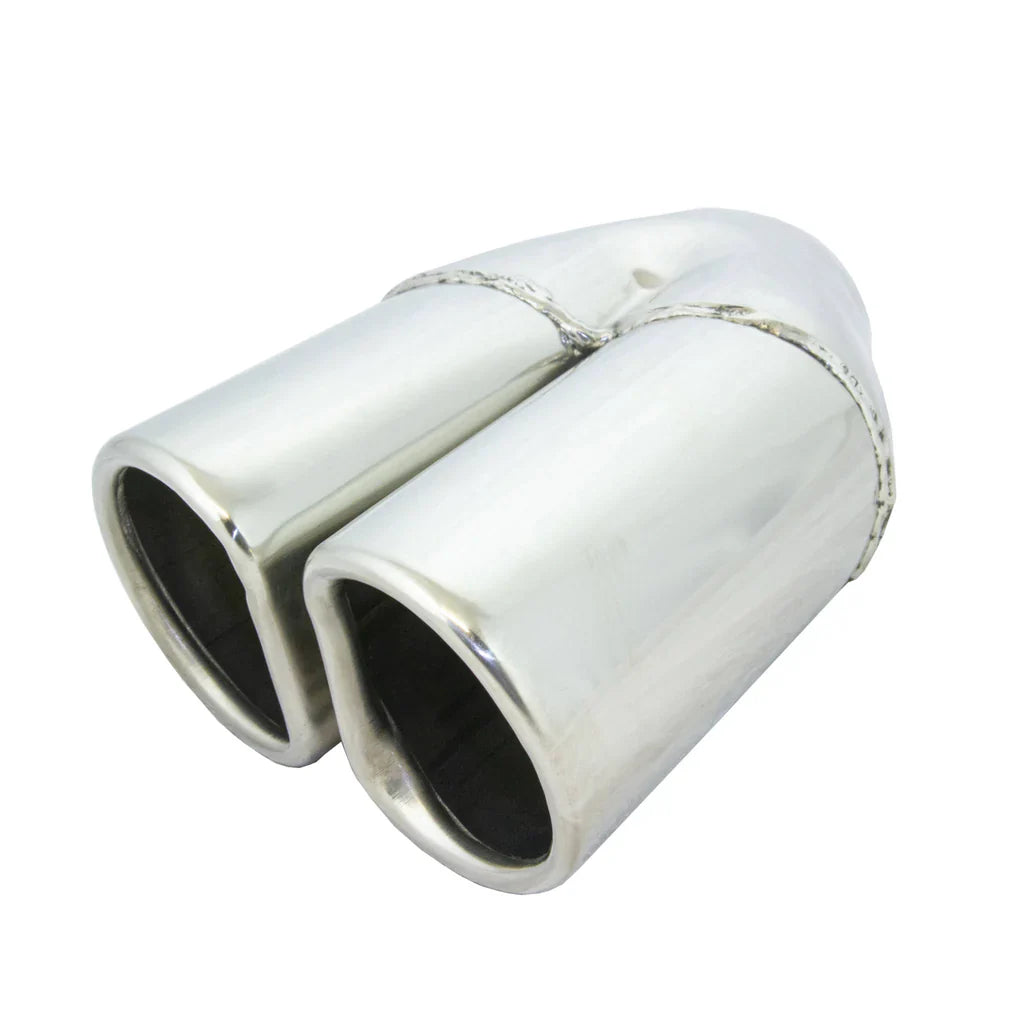 Exhaust Tip - 2 1/4" Inch (In) 2 3/4" Inch (Out) (Oval - Stainless Steel)