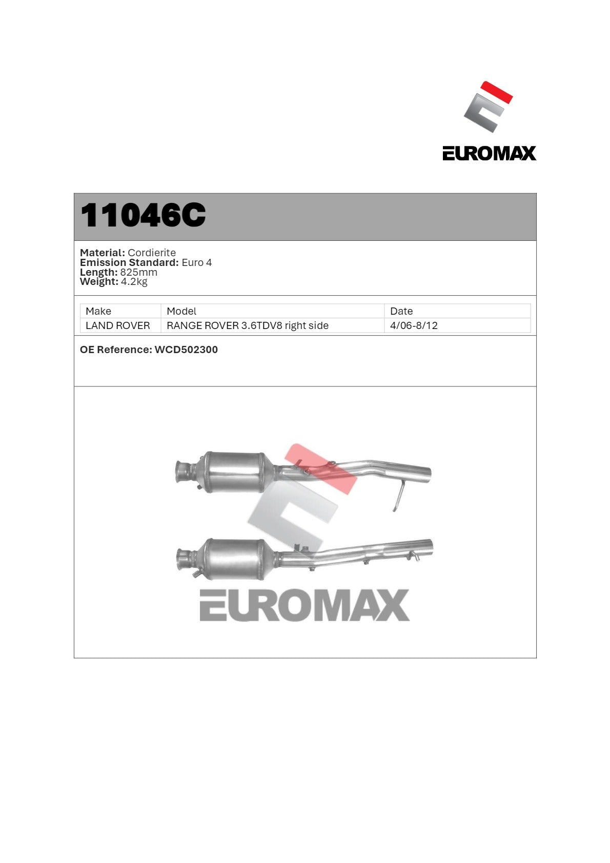DPF Kit for Range Rover 3.6TDCi V8 RH – Euromax Diesel Particulate Filter