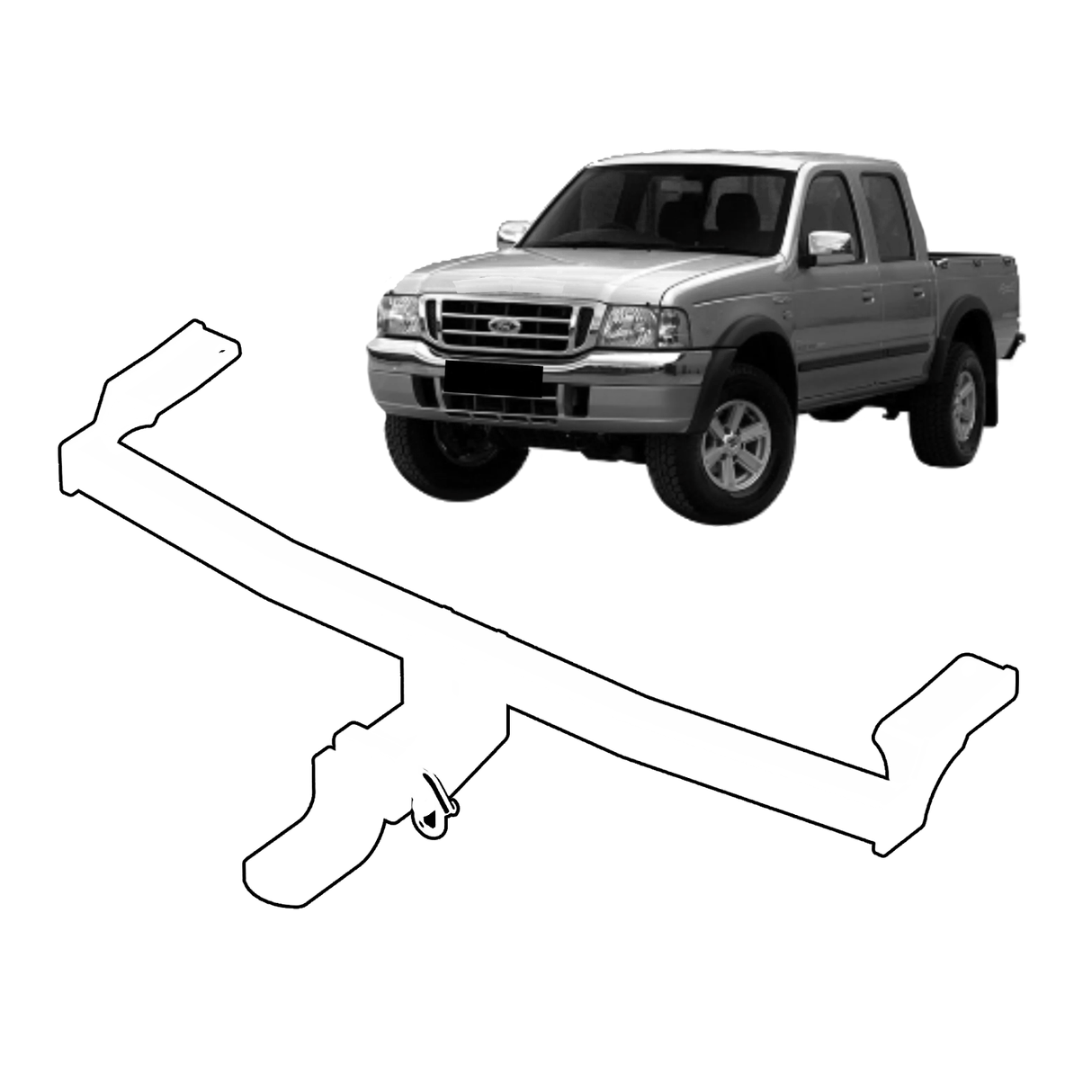 BTA | Light Duty Towbar | Ford Courier / Mazda Bravo B-Series 1985–2006 | Capacity 1000kg | MAZ046