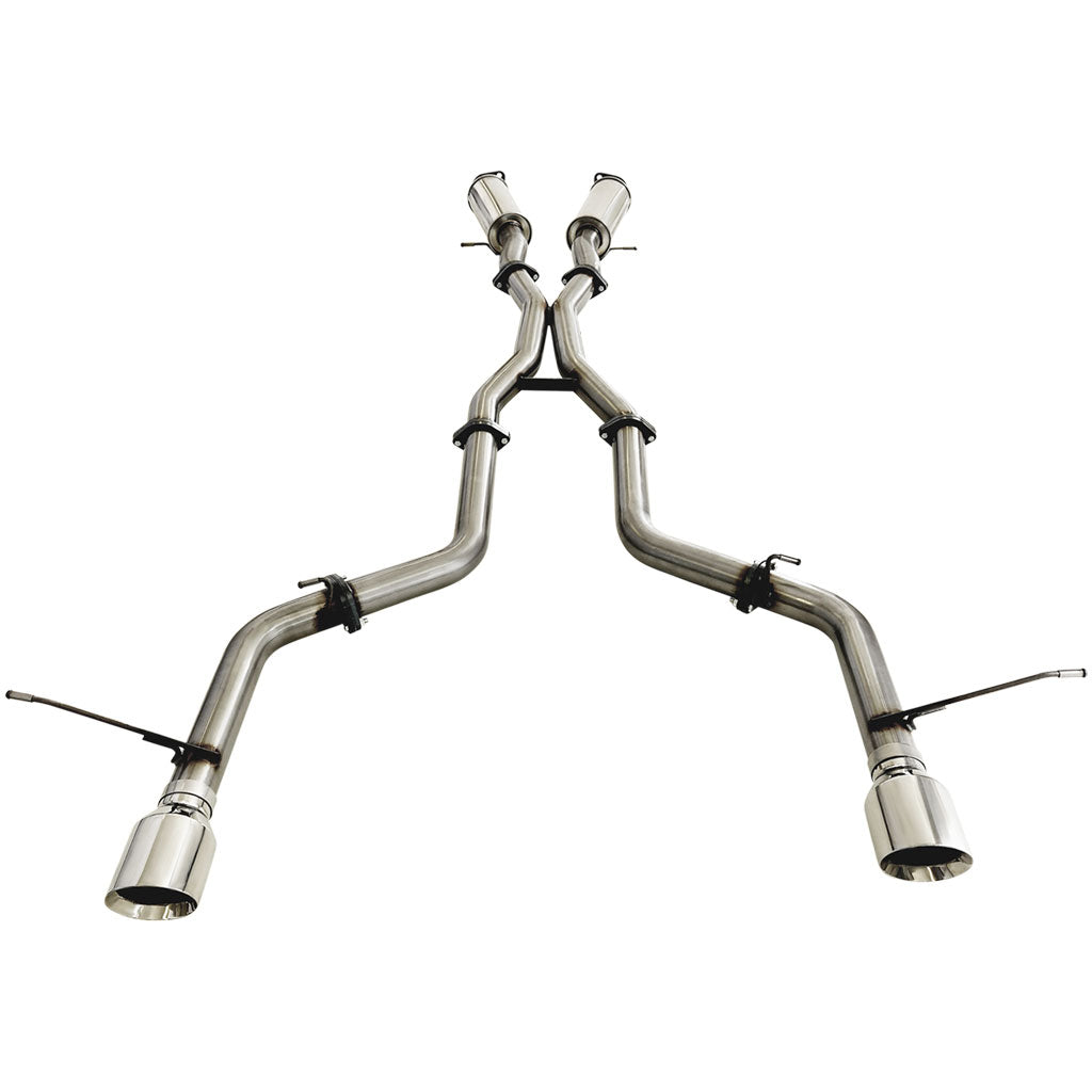 ESA | Stainless Steel Twin 3" Pipe Only Catback Exhaust 4" Polished Tips | Jeep Grand Cherokee SRT 6.4L | ST401-404PO-CT-SS