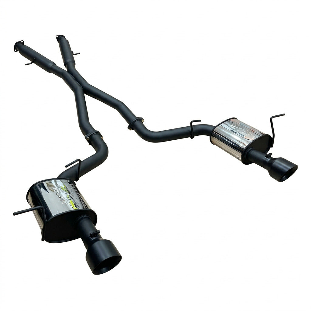 Manta - Jeep Grand Cherokee 2011+ WK2 SRT8 6.4L - 3" Twin Stainless Cat Back Exhaust System with Black Tips - Hotdog/Muffler