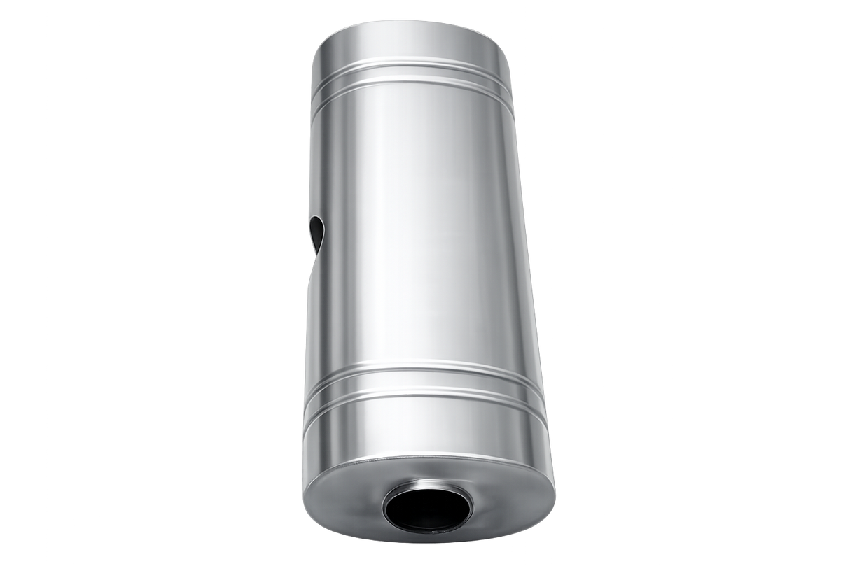 XForce | 304SS Oval East-West Muffler 24" | 2.5" Inlet to Dual 2.25" Outlet | Brushed Finish | VX9E-2425225