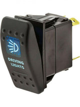 Jaylec - Switch Rocker On Off 12/24 Volts 20 Amps @ 12 Volts Driving Light Symbol Blue