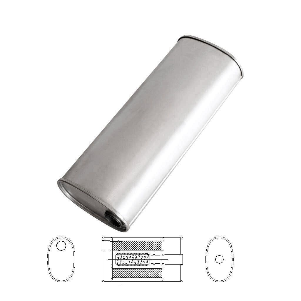 MSA Universal Muffler - 1.75" Inch 9" x 5" Oval 22" Long With Bull/T Stubless O/C