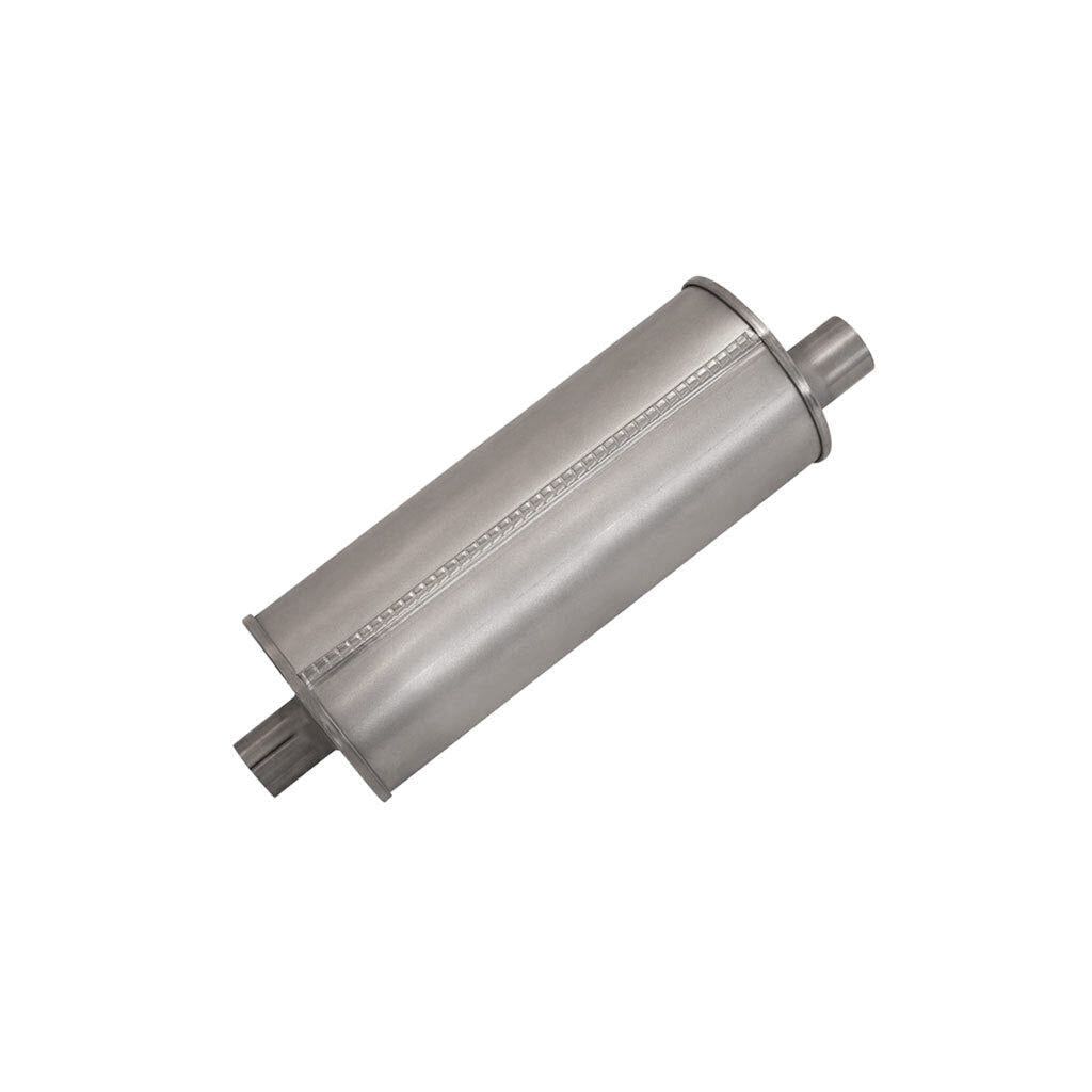 MSA Universal Muffler - 1.75" Inch 6" Round X 16" Long Triple Flow LH Offset/Offset