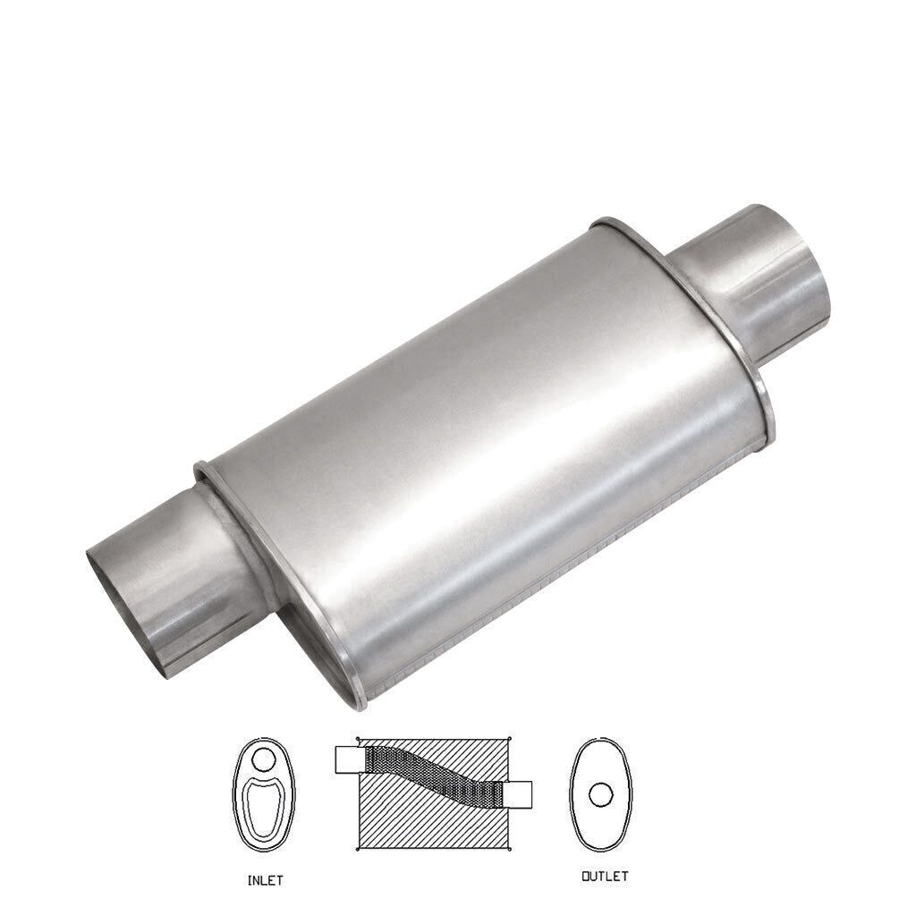 MSA Universal Muffler - 3.5" Inch 9" x 5" Oval 14" Long Straight Through
