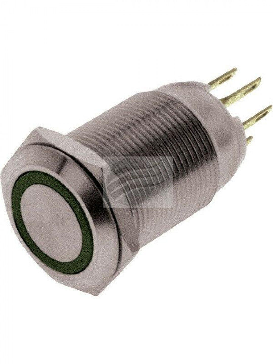 Jaylec - Push Button Switch Green LED 12/24 Volts 5 Amps