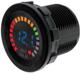 Hulk 4X4 - VOLTMETER WITH INDICATOR 5-15v BLUE LED 29mm DIAMETER