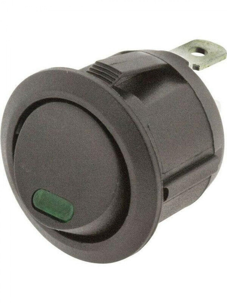 Jaylec - Switch Rocker On/Off Round Green 12/24 Volts 10 Amps @ 12 Vol ...