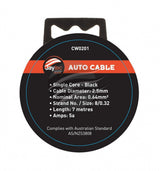 Jaylec - 2.5mm Single Core Cable Black 7 Metres & 5 Amps