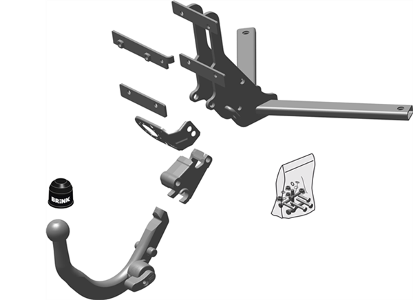 BRINK | Detachable European Towbar | Saab 9-3 Sedan Wagon Convertible YS3F E50 2003–2015 | BR-449300
