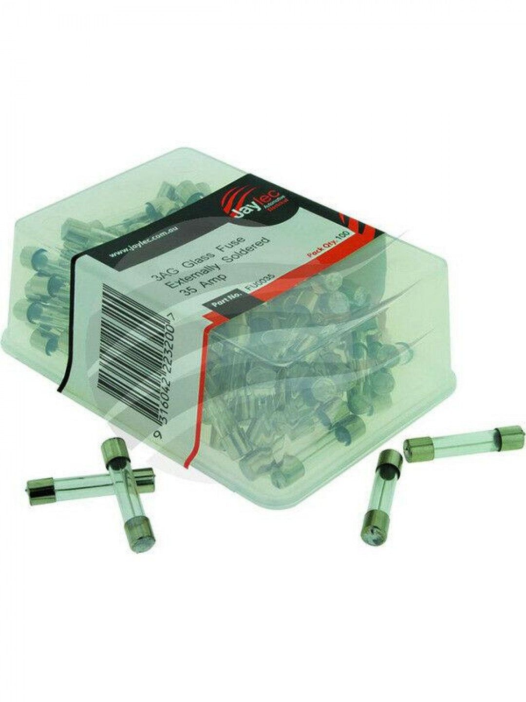 Jaylec - Pack Of 100 3Ag Glass Fuse 35 Amps Externally Soldered