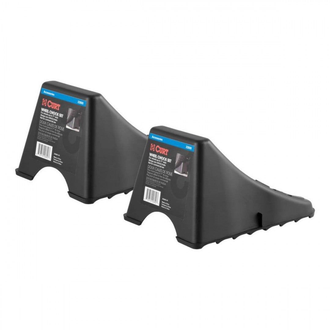 CURT - Wheel Chock Set (Up To 17" Wide Wheels)
