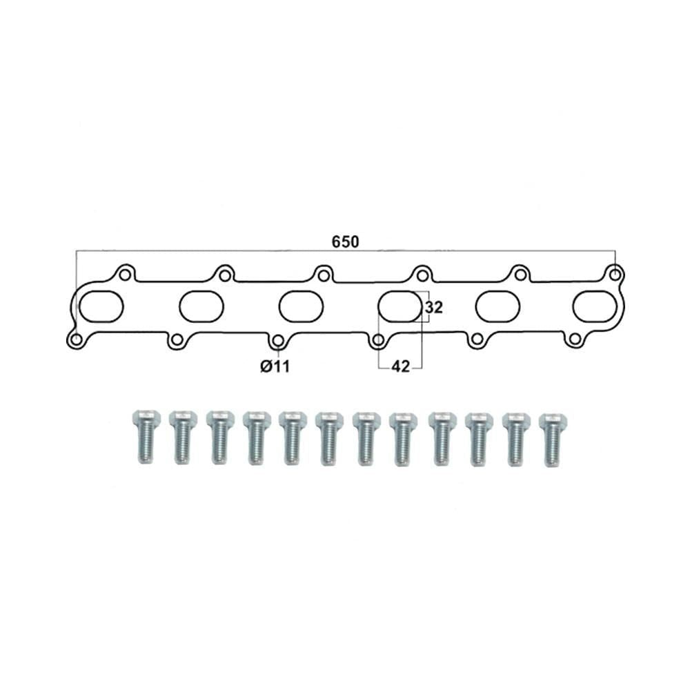 Ford Falcon BA BF FG 6Cyl XR6 Extractor Gasket And 12 X Extractor Bolts Set