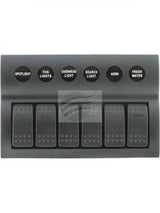 Jaylec - LED Switch Rocker Panel 6 Way 6 X On/Off Prewired Circuit