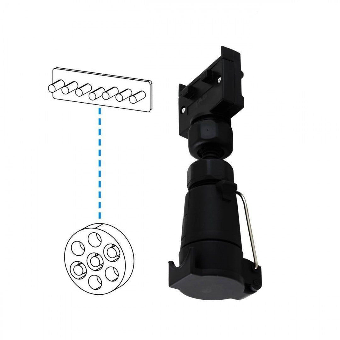 TAG - Trailer Adapter - 7 Pin Flat Plug to 7 Pin Large Round Socket