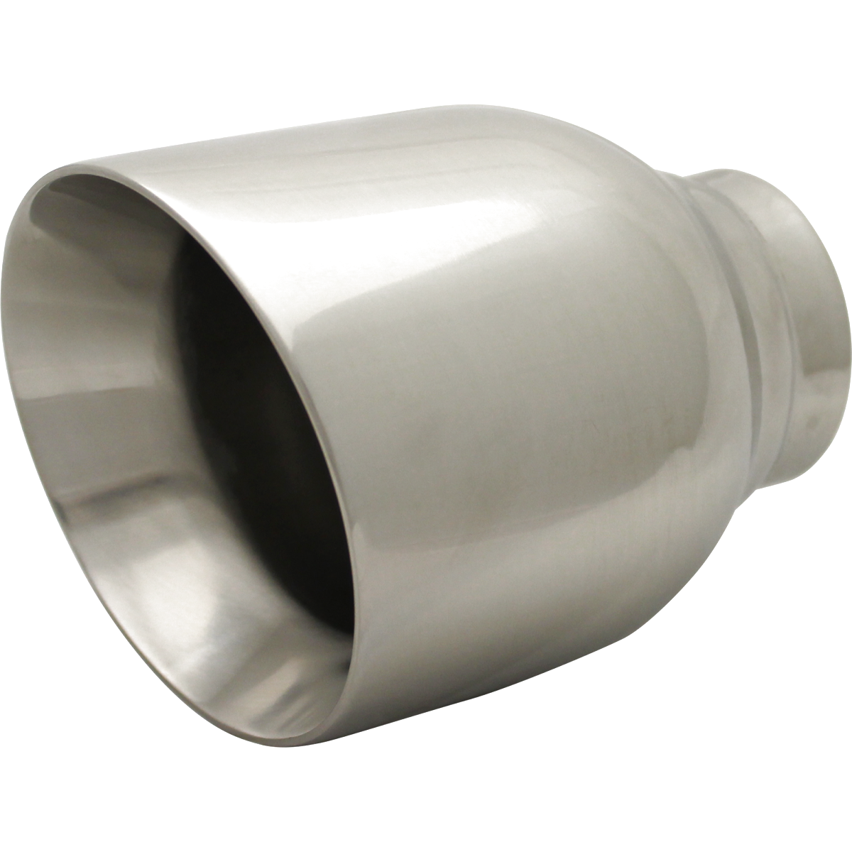 Exhaust Tip - 2 1/4" Inch (In) 4" Inch Out 130mm Long (Rolled In - Angle Cut)