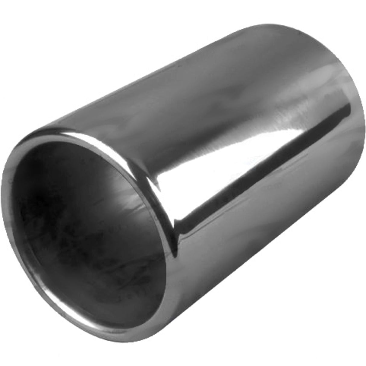 Exhaust Tip - 3" Inch (In) 3" Inch (Out) 150mm Long (Straight Cut - Rolled Edge - Stainless Steel)