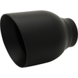 Exhaust Tip - 3" Inch (In) 4" Inch Out 130mm Long (Matte Black - Angle Cut)