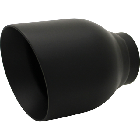 Exhaust Tip - 3" Inch (In) 4" Inch Out 130mm Long (Matte Black - Angle Cut)