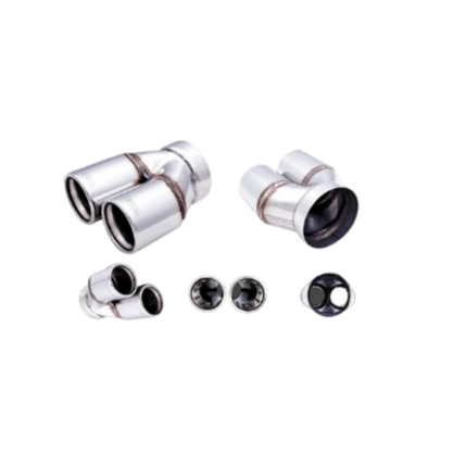 XFORCE - 3" Inch Inlet Twin 80mm Straight-Cut Round Staggered Tip