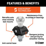 CURT | RockerBall ShockDrop 50mm Tow Ball 3.5T | Carbide Black | 40047-85