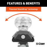 CURT | RockerBall ShockDrop 50mm Tow Ball 3.5T | Carbide Black | 40047-85