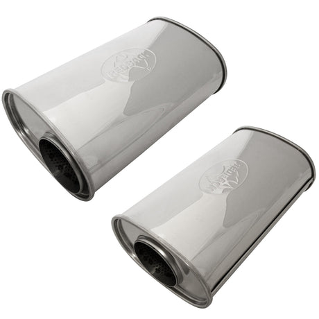 Redback - 3.5" Universal Muffler Offset/Centre 355x228x127mm Oval 304 Stainless