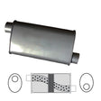 Redback - 2.5" Chambered Muffler Offset/Offset 406x203x101mm Oval Aluminised