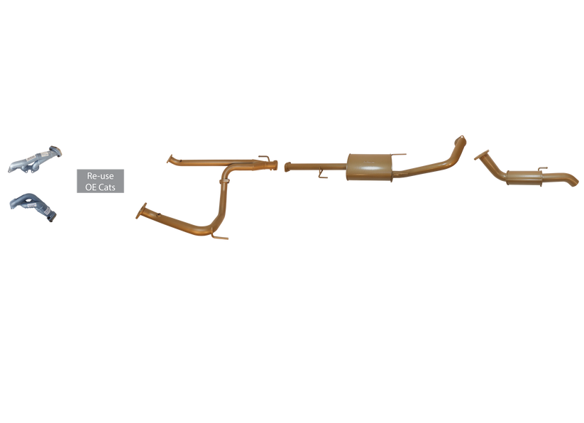 KingBrown - Toyota Prado 120 Series 4.0L V6 Petrol (2002-2009) SUV Single 2 1/2" CAT Delete with Headers Kit Exhaust