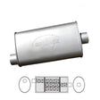 Redback - 1.5" Triflow Muffler O/C 10"x8"x5" Oval 409 Stainless Steel