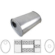 Redback - 1.75" Universal Muffler Offset/Centre 14"x8"x5" Oval Aluminised