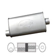 Redback - 3" Chambered Universal Muffler Offset/Centre 14"x8"x5" Oval Aluminised Steel
