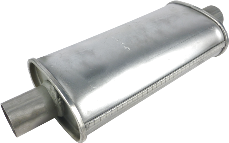 Redback - 45mm Chambered Muffler Centre/Centre 406x127x76mm Oval Aluminised Steel