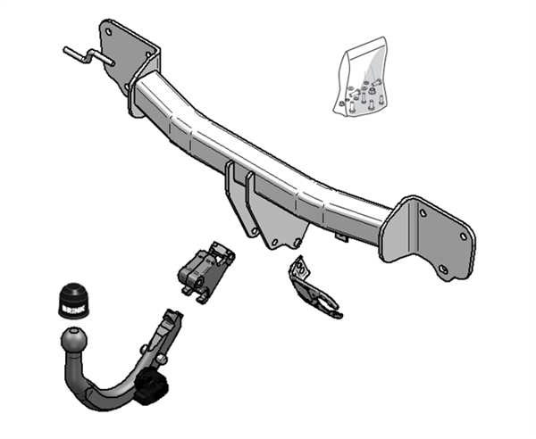 BRINK | Diagonal Detachable European Towbar | BMW 1 Series E81 E87 & 3 Series E90 E91 E92 E93 2003–2012 | BR-444600